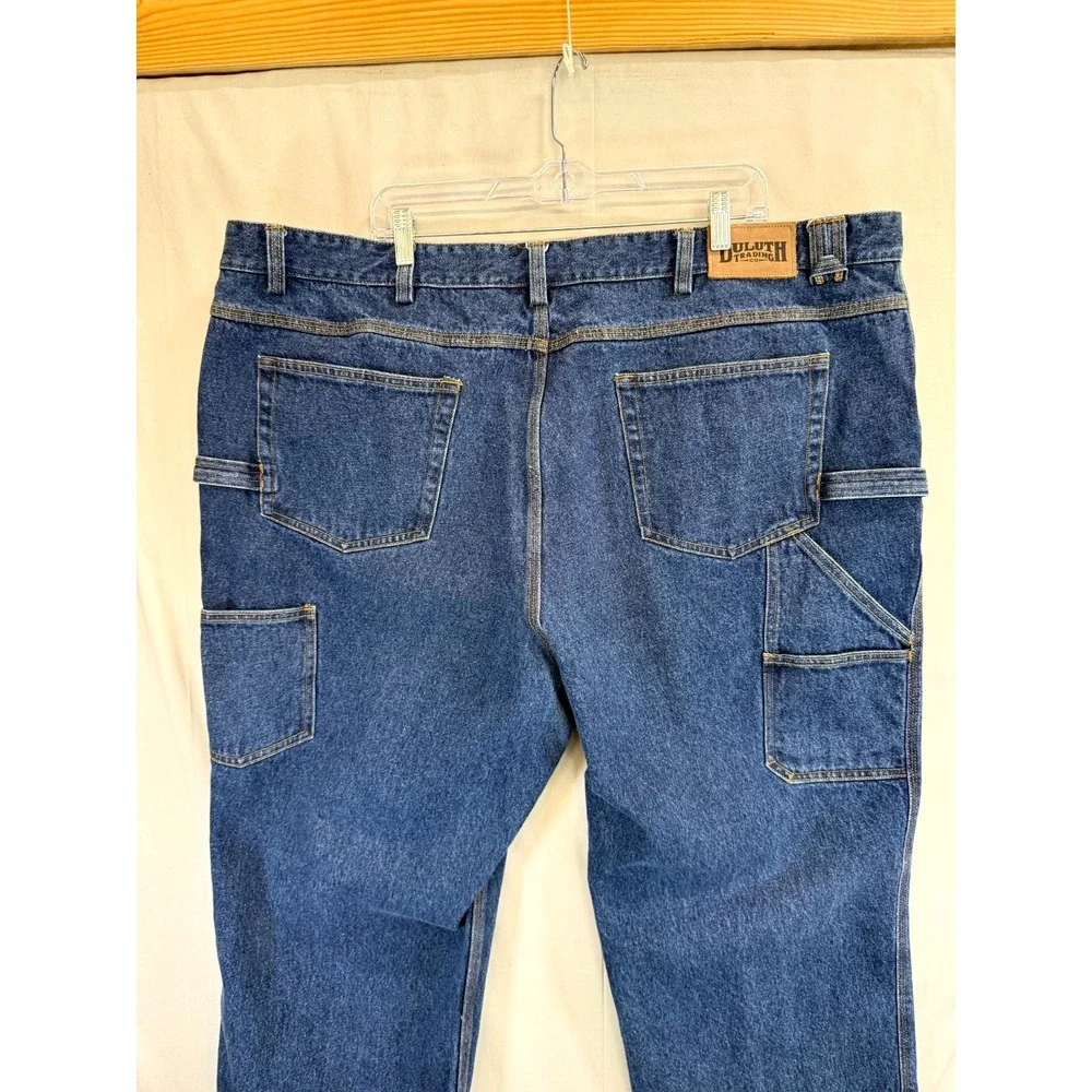 Duluth Ballroom Carpenter Jeans Mens 48x30 Blue Cotton Straight Leg Hammer Loop